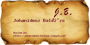 Johanidesz Balázs névjegykártya