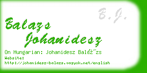 balazs johanidesz business card